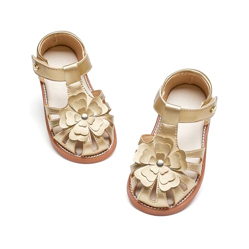 Image of Felix & Flora Toddler Girls Sandals Flower Girl Shoes Soft Rubber Princess Flat Shoes