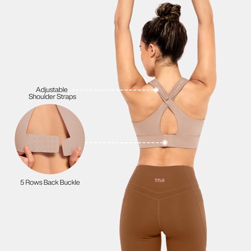 Image of High Impact Sports Bras for Women Adjustable Zip Front Plus Size Workout Bra Full Coverage Removable Padded Running