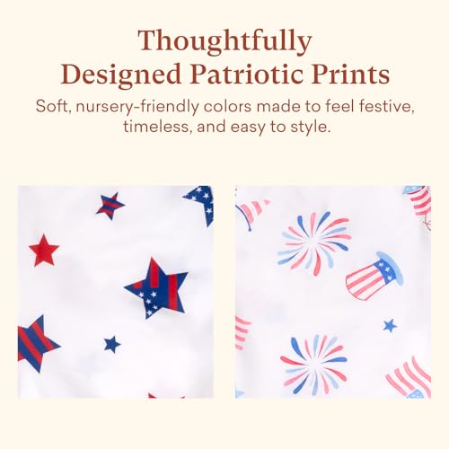 Image of Nursing Pillow Cover Compatible with My Brest Friend, 2 Pack Soft Breathable Replacement Covers, Machine Washable, Patriotic 4th of July, Flag Stars