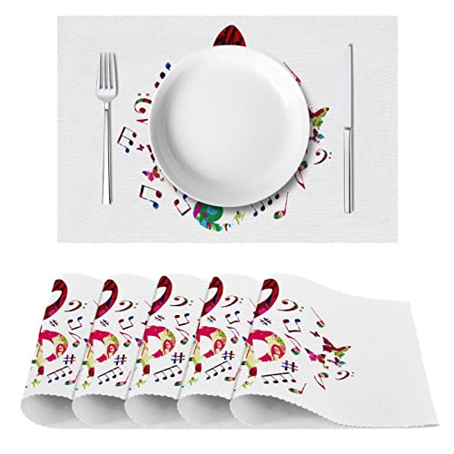 Set de table note de musique et papillon aux finitions soignées 30x45cm lot de 6 - 3