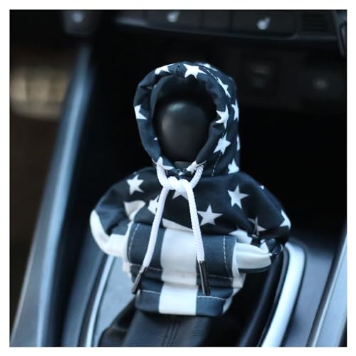 Stacool Car Gear Shift Cover with US Flag Design,Fashionable Gear Shift Hoodie for Shifter Knobs,Universal Car Interior Accessories Funny Car Shift Knob Cover for Cars Trucks SUVs (Black White/U+D)