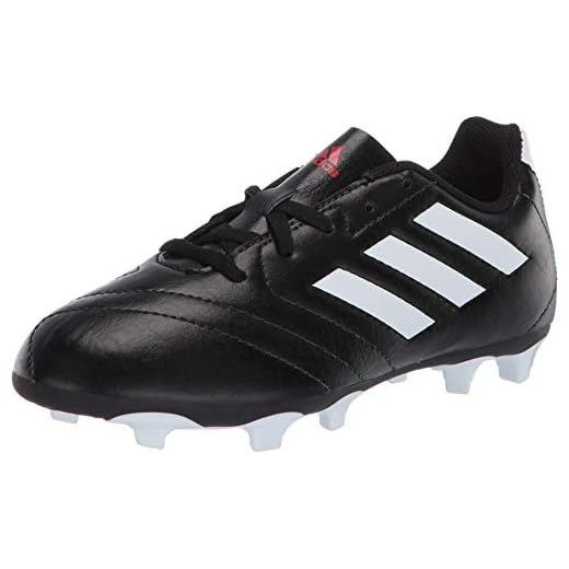 adidas Baby Goletto VII FG Sneaker, Black/White/Red, 4 M US Kids