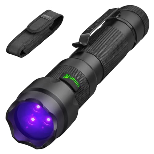ULTRAFIRE Wiederaufladbare UV-Taschenlampe, 15 W, 365 nm, Schwarzlicht-Taschenlampe für Haustier-Urin-Erkennung, Harz-Aushärtung, Mineralien, Skorpion, Blutspurverfolgung, UV-Licht 502UVS PRO