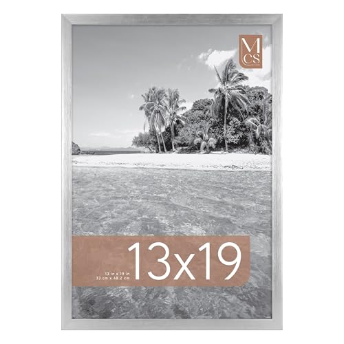 Image of MCS Foundation 13x19 Poster Frame Traditional Silver, Vertical & Horizontal Wall Hanging Large Picture Frame for Photos, Posters & Art Prints (1-Pack)
