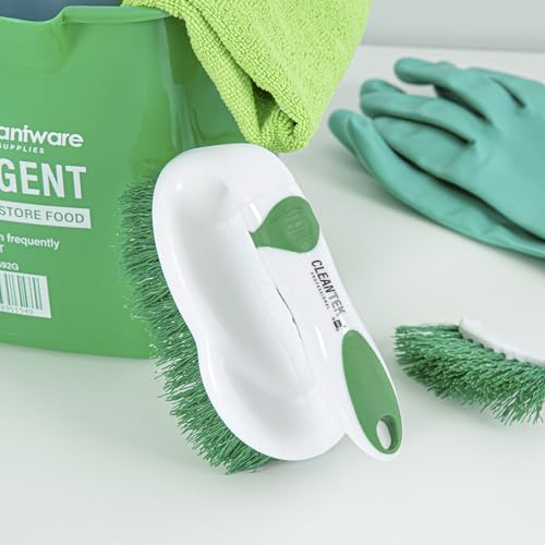 Image of Restaurantware Green and White All Purpose Scrub Brush, 5.9 in