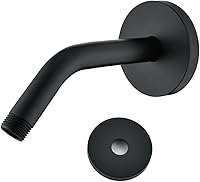 Vista 13 de Brazo de ducha de barrido de 16 pulgadas de largo montado en la pared Extensión de cabezal de ducha dorada con brida única, conexión estándar de 1/2