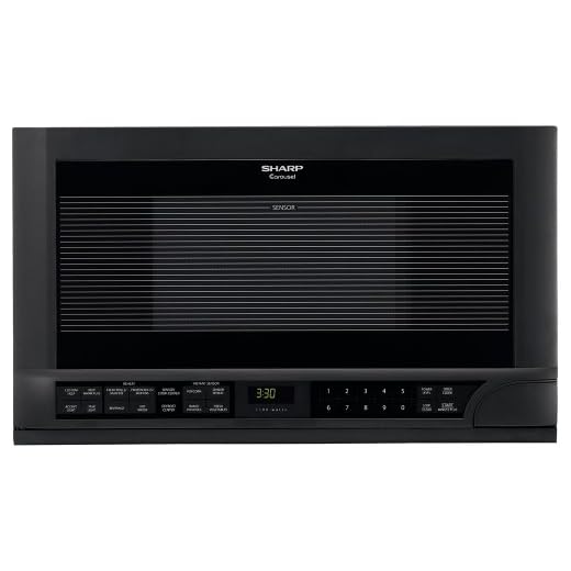 Sharp R-1210 1-1/2-Cubic-Foot 1100-Watt Over-the-Counter Microwave, Black