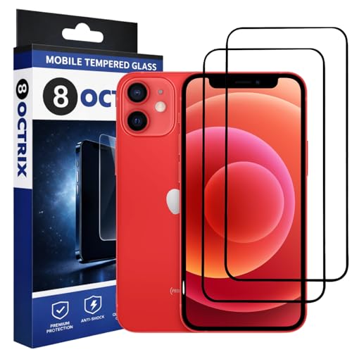 Image of Military-Grade Tempered Glass Screen Protector Compatible for iPhone 12 Mini with Edge to Edge Coverage - Case Friendly, Anti-Scratch & Bubble-Free Installation Kit (Pack Of 2)