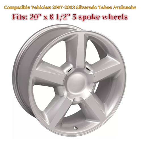 Cache-moyeux 18,1 cm Silverado finition argent mat durable - 2