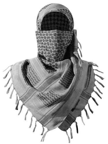 Image of FREE SOLDIER 100% Cotton Scarf Military Shemagh Tactical Desert Keffiyeh Head Neck Scarf Arab Wrap with Tassel 43x43 inches