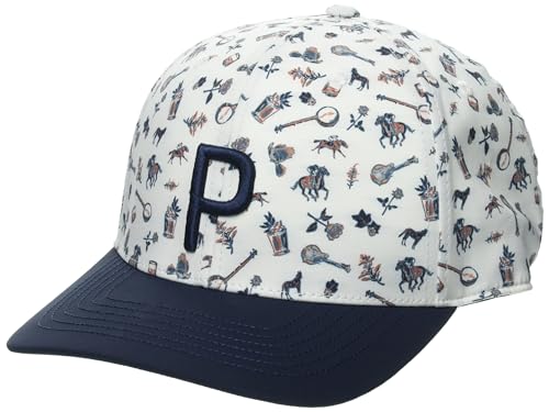 PUMA Golf Men\'s Standard SUPERFECTA P TECH Cap, White Glow-DEEP Navy