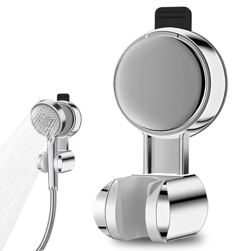 Support Pommeau de Douche Ventouse, Accroche Pommeau de Douche, Sans Perçage, Ventouse Puissante, Support Universel Amovible Douche Ventouse