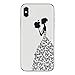 Produktbild Tybaker Hülle Kompatibel Mit iPhone Xr Silikon TPU Handytasche Transparent Weiche Cartoon Schutzhülle Ultra Dünn Bumper Case Cover Crystal Clear Flexible HandyHülle für iPhone Xr (Mädchen#2)