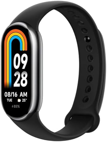 Xiaomi Mi Smart Band 8 - Bransoletka aktywności, wyświetlacz AMOLED, Monitorowanie tętna, 190 MAh, 150+ tryby sportowe, do 16 dni autonomii, czarny