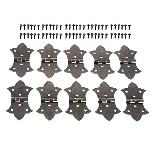 Dophee 10 Pack Vintage Butterfly Hinges, 2.24"X1.22" Heavy-Duty Antique Bronze Decorative Cabinet Hinges With Mounting Screws For Wooden Jewelry Box Door Cabinet Bin Wardrobe Suitcase Furniture #TOP5