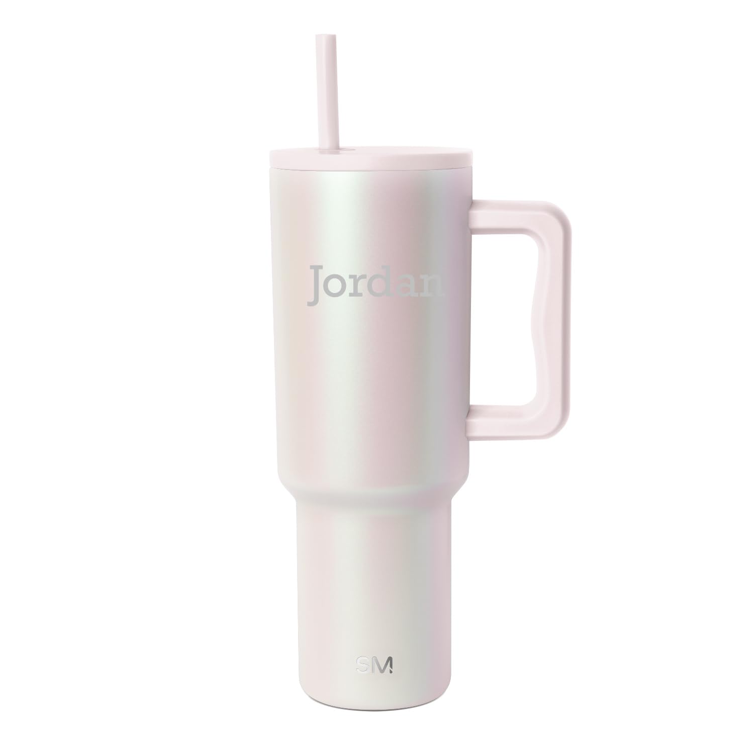Simple Modern Personalized Tumbler with Handle &amp; Straw | 40oz | Pearlescent