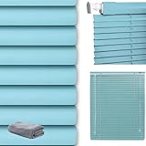 Aluminium Jalousien für Innen Fenster ohne Bohren Jalousie 40 60 80 90 110 130 145 160 cm Horizontale Verdunkelungsrollos Sonnenschutz Alu-Jalousie für Küche Büro Schlafzimmer(201 Dark Blue)