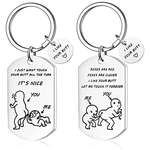 STHGDONA Funny Couple Keyring, Funny Boyfriend Gifts Let Me Touch it Forever Keychain Anniversary Valentine's Day Gift for Boyfriend Girlfriend Christmas Birthday Gifts for Husband Wife Cover
