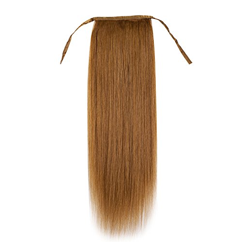 Remeehi NEW Silky Straight High Ponytail Clip in Indian Remy Human Hair Extensions 80g 22 Inches #30 Light Auburn