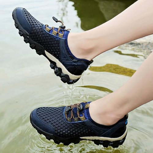 Bestgift Tênis masculino casual Field Waders Mesh Outdoor Hiking Shoes, Café, 9