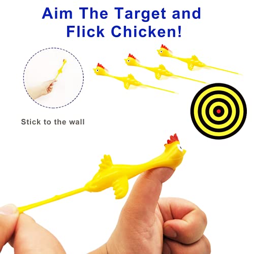 Tibdala Slingshot Chicken Rubber Chicken Flick Chicken Flying Chicken Flingers Chicken Stretchy Toys, Funny Christmas Stuffers Easter Chicks Turkey Toys Novelty Gifts For Kids #TOP1