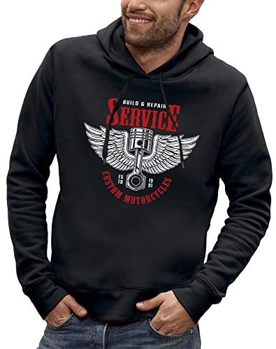 Sweat dragster homme avec motif piston ailes d'ange imprimé premium