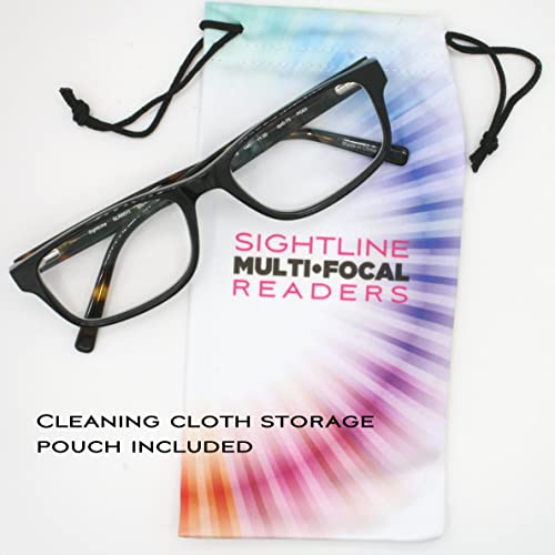 Sightline Progressive Reading Glasses Multifocal Lens With Rectangular Acetate Optical Quality Frame #TOP3