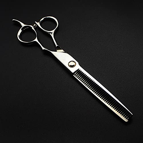 Hair Cutting Scissors, Professional japan 440c 7 inch Bearing hair scissors cutting barber makas haircut thinning shears hairdressing scissors BY ZZYY (Color : 40 teeth)