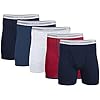 Gildan Men's Underwear Boxer Briefs, Multipack, Navy/Heather Navy/Sport Grey/Dot/Navy (5-Pack), Large