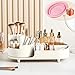 Make up Organizer 360&deg; Drehbar, Gro&szlig;er Bad Kosmetik Organizer mit Aufbewahrungsbox f&uuml;r Schminktisch &ndash; Inkl. Makeup Pinsel Reiniger (Wei&szlig;)
