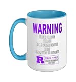 Purple WARNING: Truth Telling Villain Purple Graphic Ceramic Mug, Blue/White, 15oz