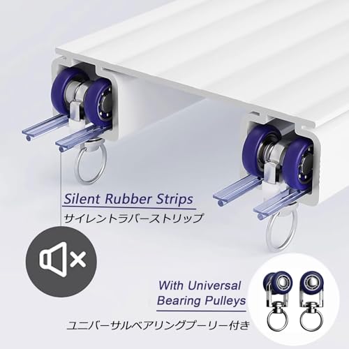Robuste rail de plafond double en aluminium blanc laqué 5m
