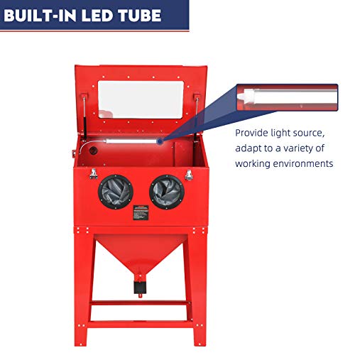 SUNCOO Bench Top Abrasive Blast Cabinet with Dust Collection Reclaimer System for Rust Grime Paint Removing/Various Media Compatible Pressure Benchtop Sandblaster Cabinet
