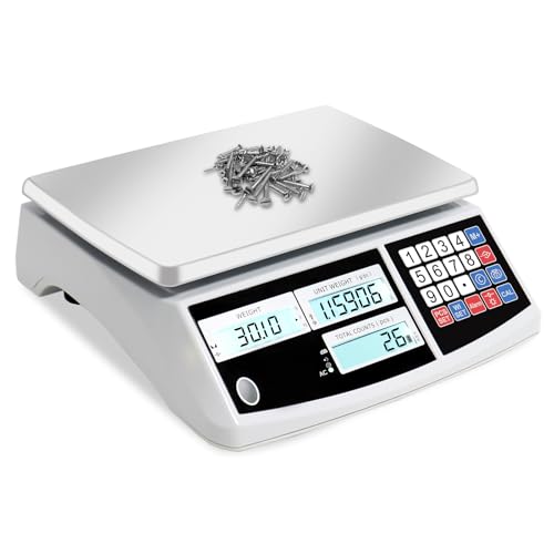Industrial Counting Scale, Coin Scale to weigh Coins for Collectors, Scale for Parts and Coins,Digital Inventory Scale with Alarm Mode, (30kg/66lb, 0.1g), g/kg/lb