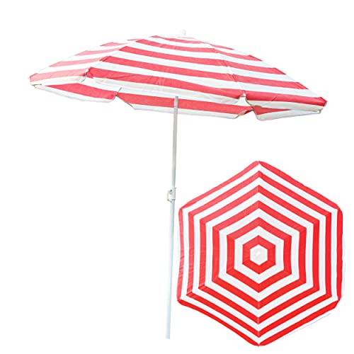 Sonnenschirm für den Garten Material TNT-Vlies/Stahl Farbe Rot-Weiss Streifen D 135 cm H 150 cm touristisch Strand leicht zusammenklappbar bremsfunktion Modern Funktionell Sonnenschirm für den Garten Material TNT-Vlies/Stahl Farbe Rot-Weiss Streifen D 135 cm H 150 cm touristisch Strand leicht zusammenklappbar bremsfunktion Modern Funktionell