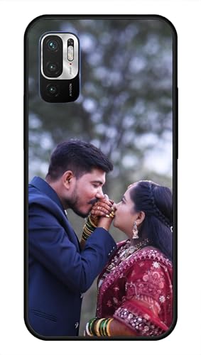 Image of NDCOM for Customised Redmi Note 10T 5G / Poco M3 Pro 5G Back Cover | Slim Fit Back Cover Note 10T 5G | Case DIY Personalised Photo Design | Customized Gift Custom Text Name Printed Glass Case