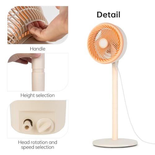 Image of BEESTAR 10 Inch Oscillating Pedestal Stand Floor Fan | 3 adjustable speed levels & height adjustable design, ideal for bedroom, living room, kitchen & home office