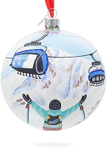 Big Sky Ski Resort, Montana, USA Glass Ball Christmas Ornament 4 Inches - Image 7