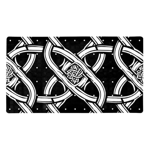 Tapis de bain antidérapant extra long à motif celtique monochrome