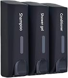 Bathroom Shower Dispensers: Upgrade Trio Wall Mount Nail-Free Soap Dispenser 3x350ml Shampoo Conditi