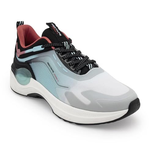 Image of Red Tape Men's Sneakers Blue Black Mesh Round Toe Lace-Up Comfort Grip