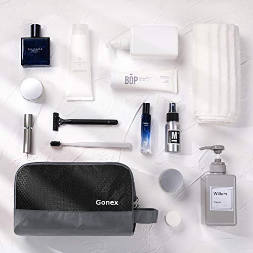 Travel Toiletry Bag Nylon, Gonex Dopp Kit Shaving Bag Toiletry Organizer Black