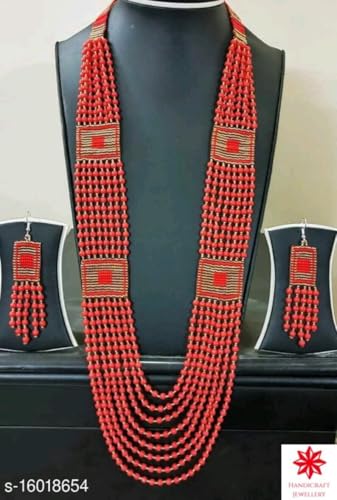 Joyería tradicional gerdan ucraniano con collar de cuentas geométrico y pendientes de alta costura 2