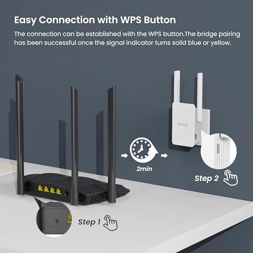 Image of Tenda WiFi 6 Extender, AX3000 Dual Band WiFi Extender Signal Booster with Gigabit Ethernet Port, Home Internet Extender WiFi Booster, AP Mode, WPS Easy Setup(A33)