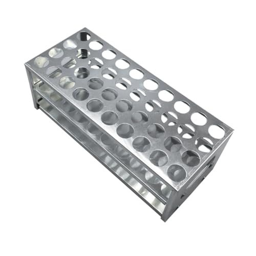 FRCOLOR Soporte de Tubos de Ensayo de Aluminio con Orificios Rack Resistente y Pulido para Almacenamiento Laboratorio Práctico y Duradero