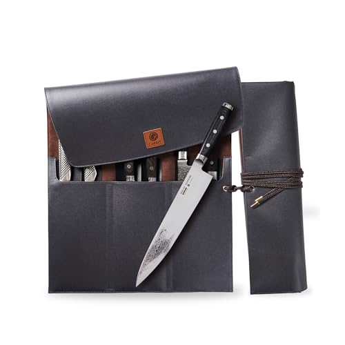 Borsa arrotolabile per coltelli da chef Ver 2.0 la custodia impermeabile più leggera e portatile porta durevole personalizzato - 8 protezioni per incluse Grigio fumo.