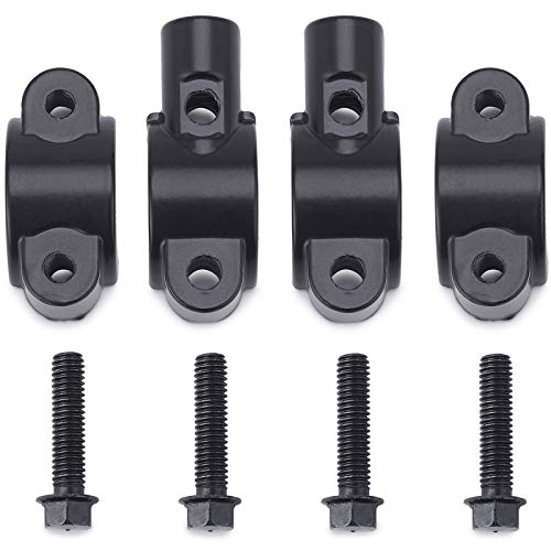DKMOTORK 0413 Motorcycle Mirror Mount Holder Clamp Adaptor Bracket Right-Handed Thread 8mm Black Aluminum