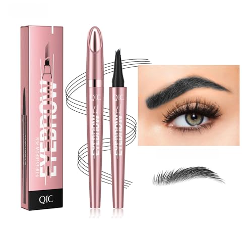 Microblading Eyebrow Pen, 2025 New Waterproof Eyebrow Pencil, Eye Brow Pen with 4 Tip, Premium Natural Magic Eyebrow Makeup Fine