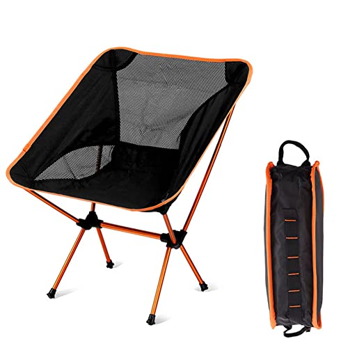 Portable Folding Camping Chair, Compact Collapsible Backpacking Chair Beach Chair with Carry Bag for Outdoor Hiking Fishing Picnic (Orange) Portable Folding Camping Chair, Compact Collapsible Backpacking Chair Beach Chair with Carry Bag for Outdoor Hiking Fishing Picnic (Orange)