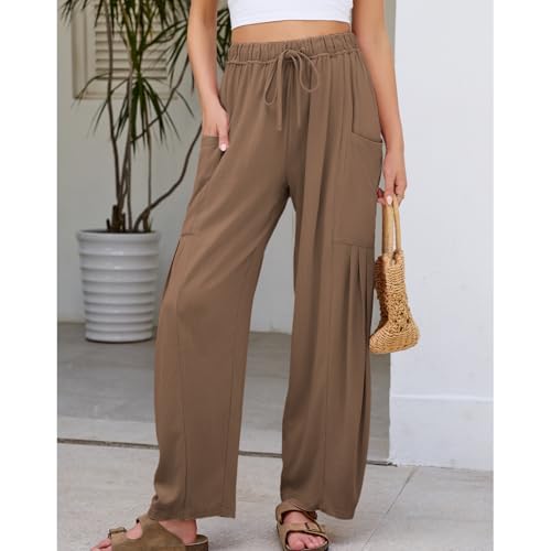 Duyang Women Linen Wide Leg Pants Casual Summer Palazzo Pants Beach Vacation Outfits Flowy Loose Trousers with Pockets2